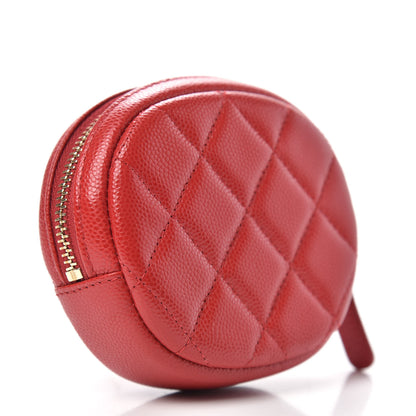 Chanel Caviar Quilted Zip Around Classic Coin Purse Dark Pink 3 of 8