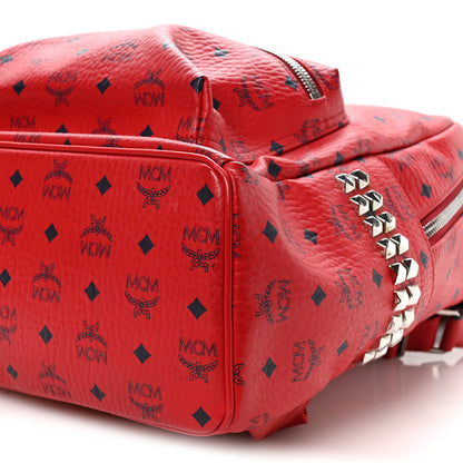 MCM Visetos Medium Side Studs Stark Backpack Ruby Red 10 of 10