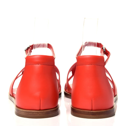 Hermes Calfskin Santorini Sandals 37 Pavot 5 of 10