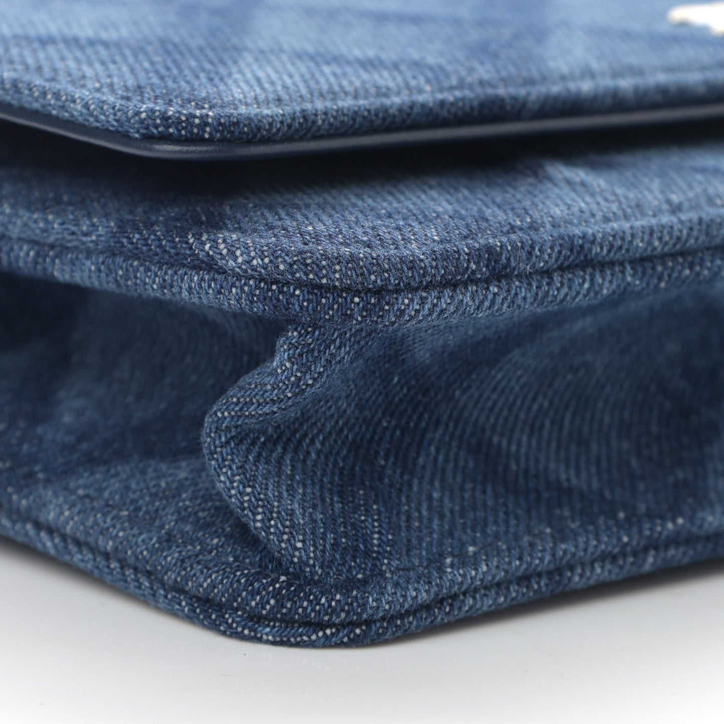 Denim Printed Wallet On Chain WOC Dark Blue