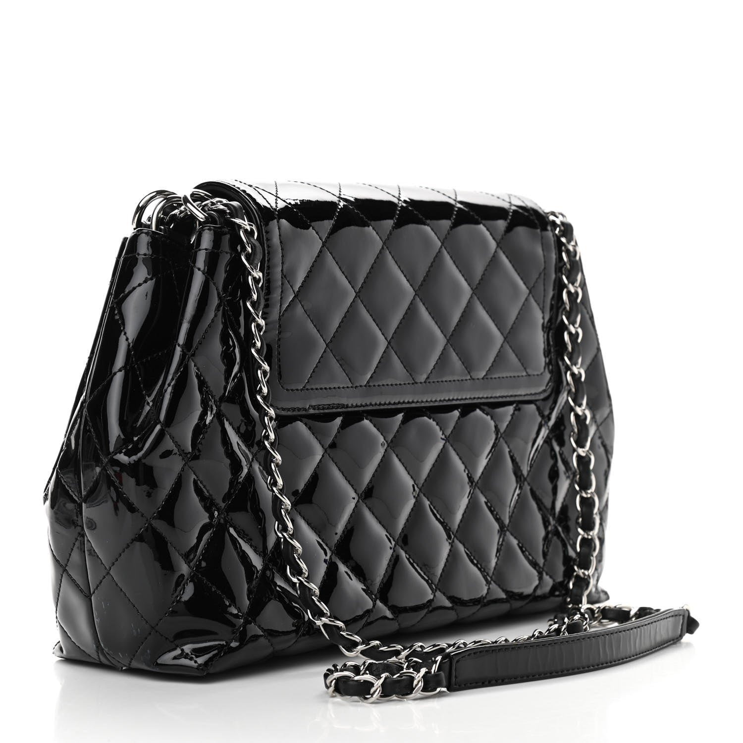 Chanel Patent Quilted Large Coco Shine Accordion Flap Black 2 of 10
