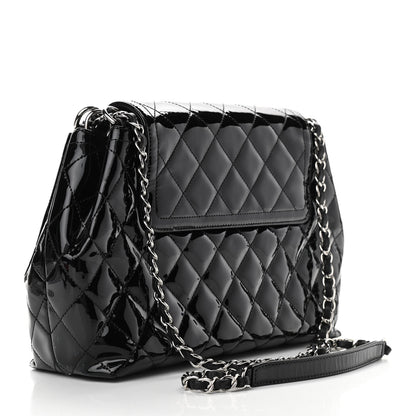 Chanel Patent Quilted Large Coco Shine Accordion Flap Black 2 of 10