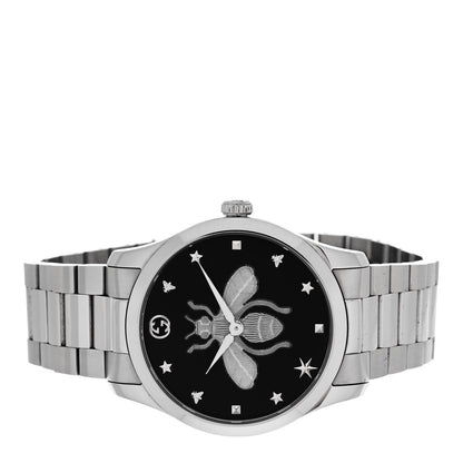 Gucci Stainless Steel 38mm G-Timeless Bee Quartz Watch Black 2 of 4