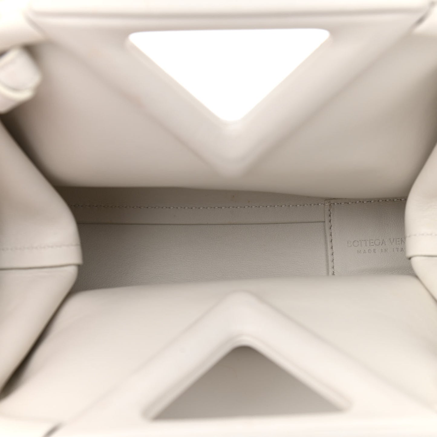 Calfskin Small The Point Triangle Bag Chalk