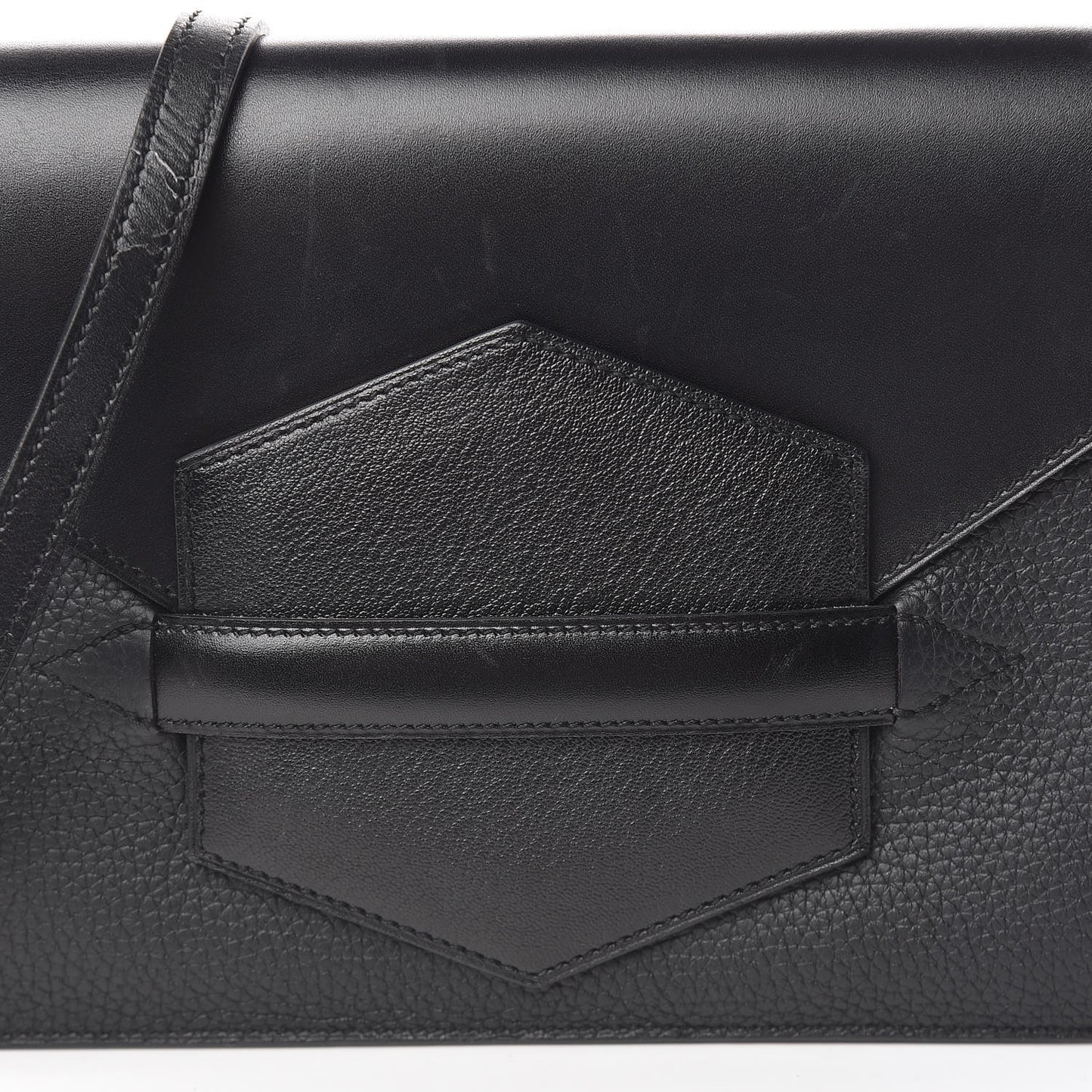 Box Taurillon Clemence Faco Clutch Black