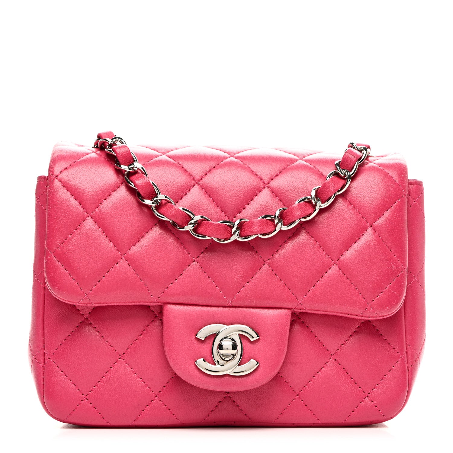 Chanel Lambskin Quilted Mini Square Flap Pink 1 of 10
