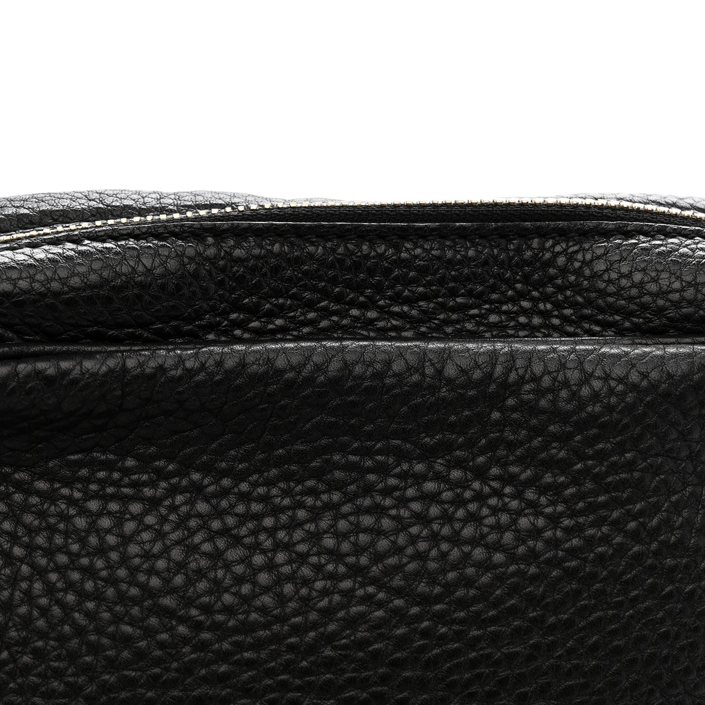 Pebbled Calfskin Small Soho Disco Bag Black