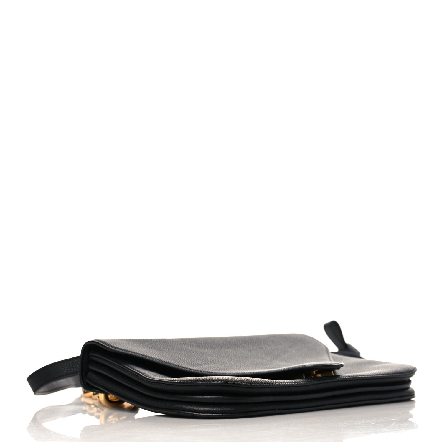 Bottega Veneta Calfskin Mount Envelope Bag Black 4 of 8