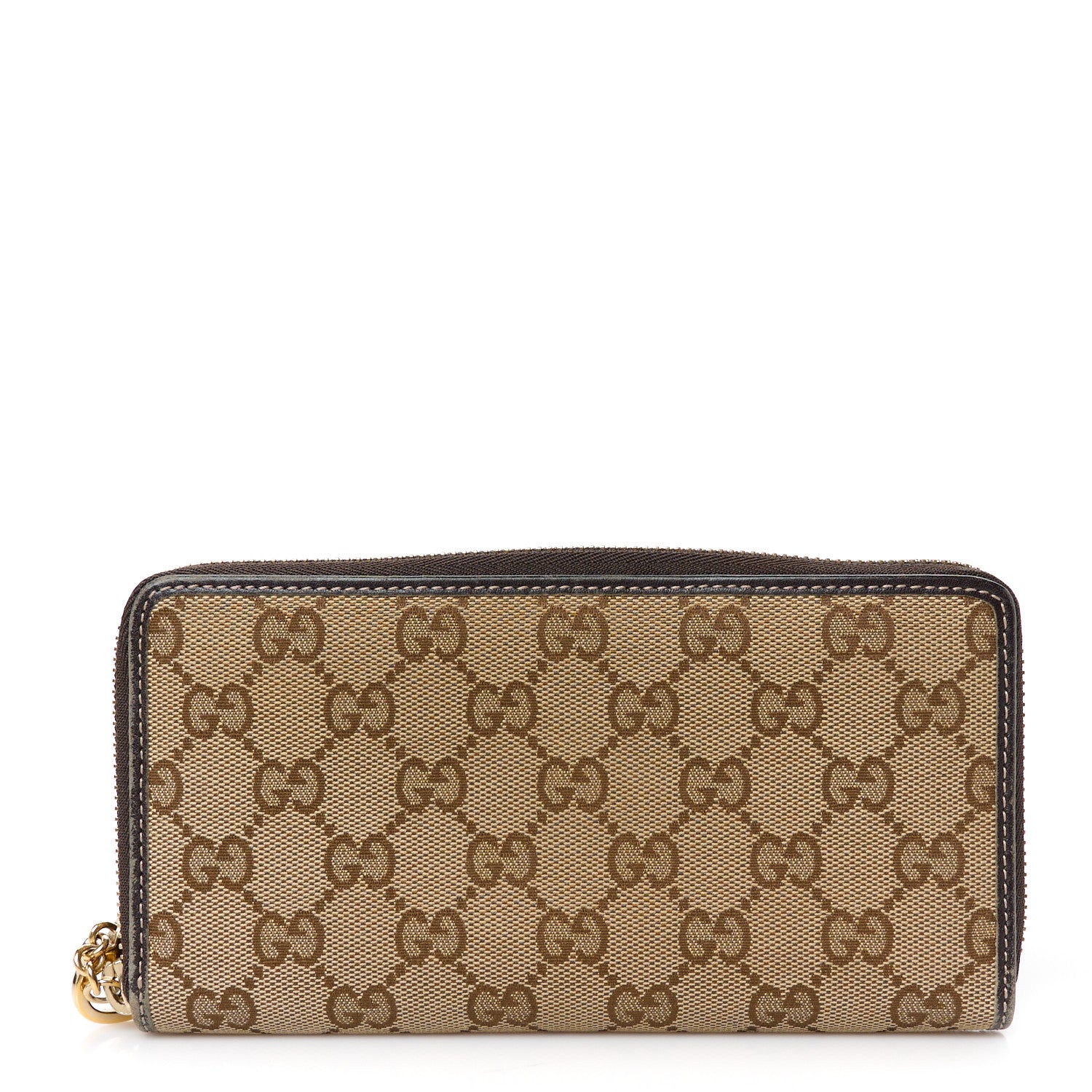 Gucci Monogram Margaux Calfskin Lovely Zip Around Wallet Beige Ebony Cocoa 1 of 8