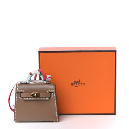Hermes Tadelakt Mini Kelly Twilly Bag Charm Etoupe 9 of 9