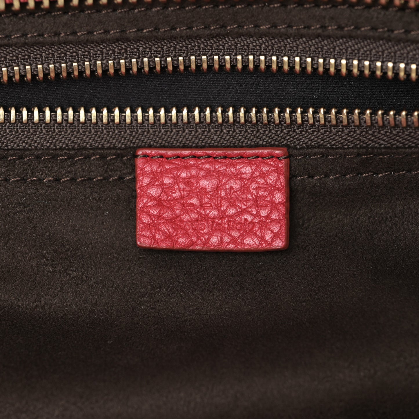 Drummed Calfskin Mini Luggage Red