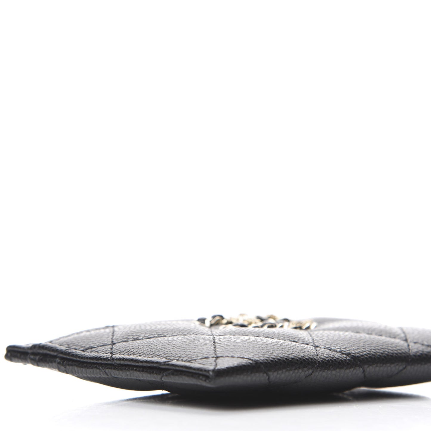 Caviar Quilted French New Wave Card Holder Black