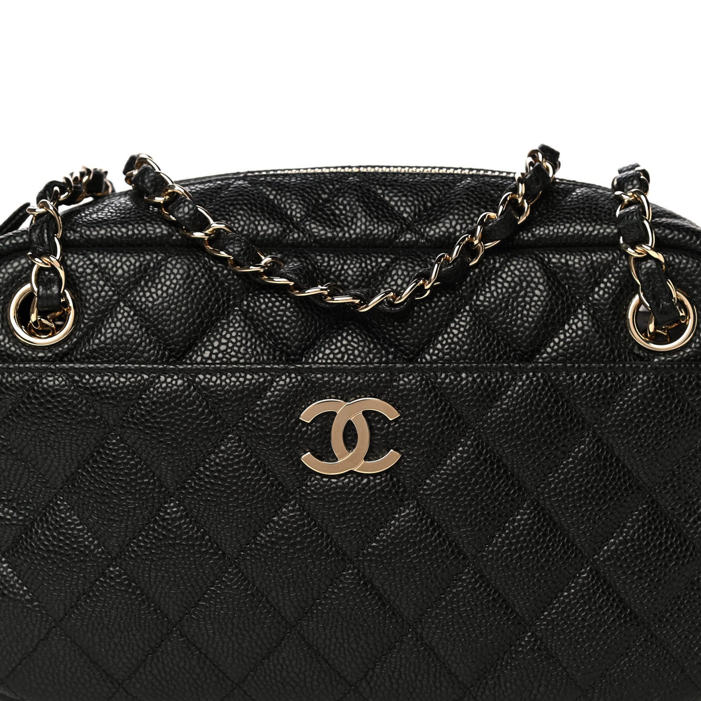 Caviar Quilted Camera Case Black