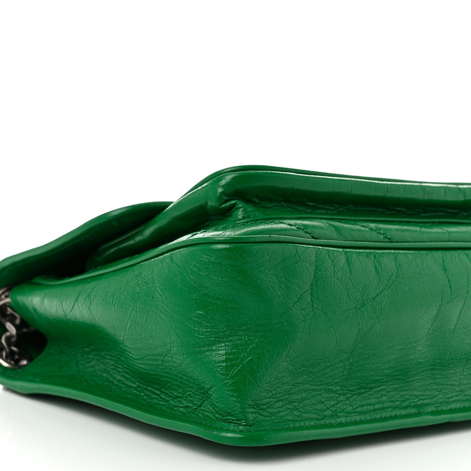 Saint Laurent Crinkled Calfskin Matelasse Monogram Medium Niki Chain Satchel New Vert Praire 9 of 10