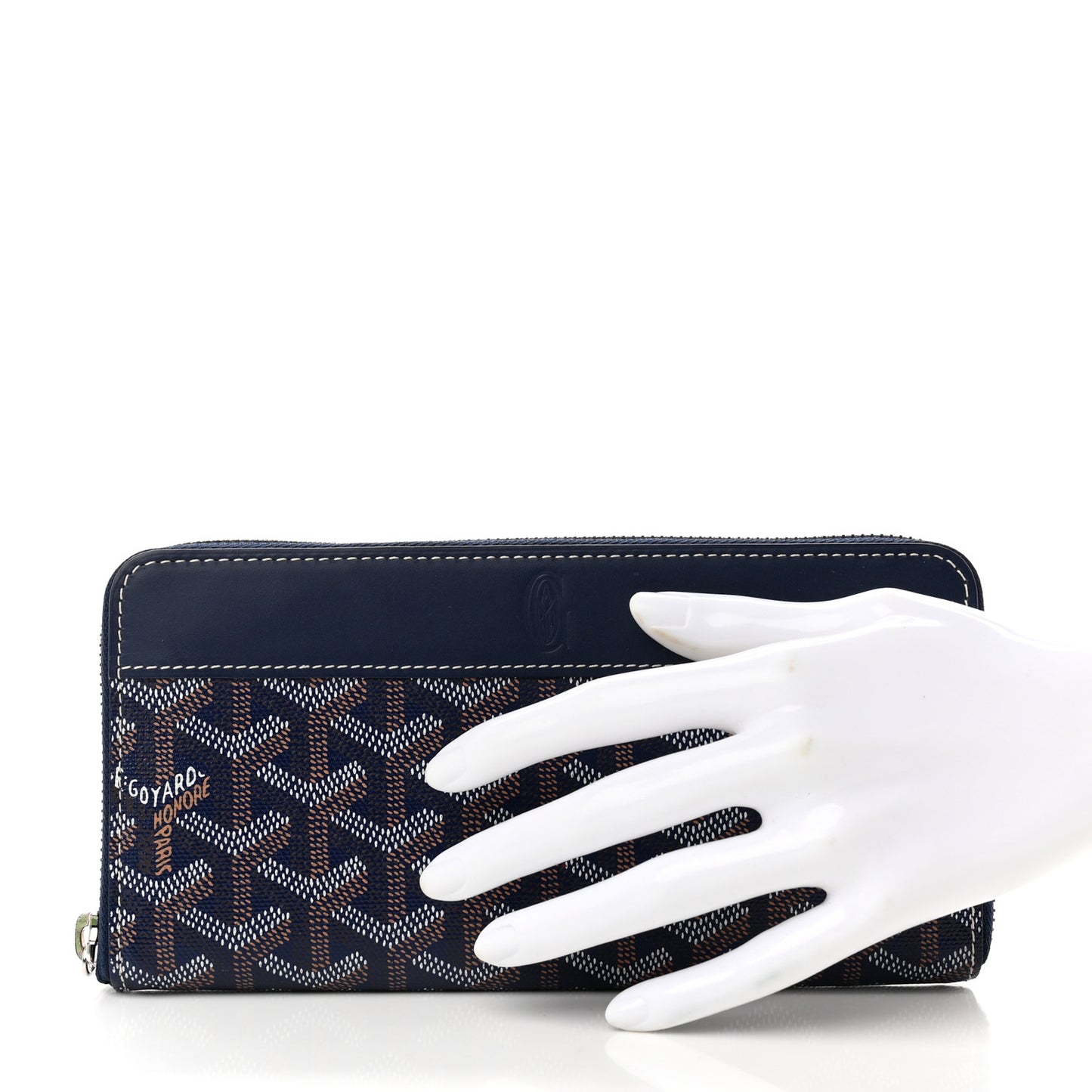 Goyardine Matignon Zip Around GM Wallet Navy