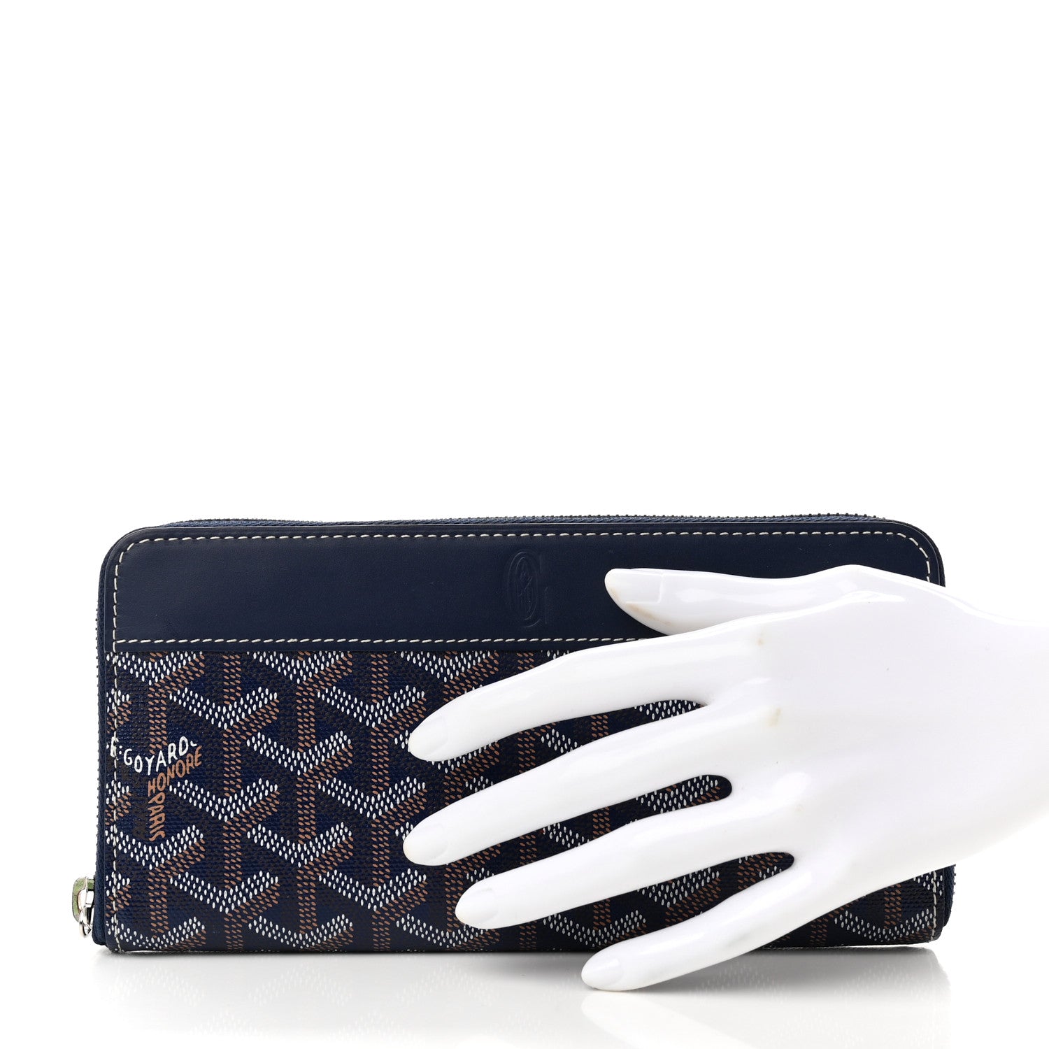 Goyard Goyardine Matignon Zip Around GM Wallet Navy 2 of 6
