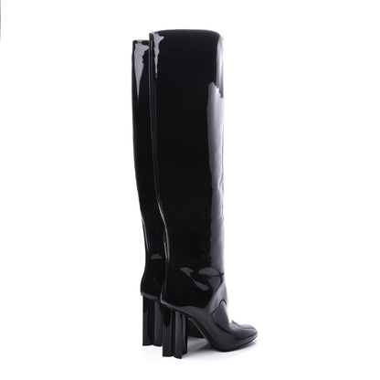 Louis Vuitton Patent Silhouette Boots 38 Black 4 of 8