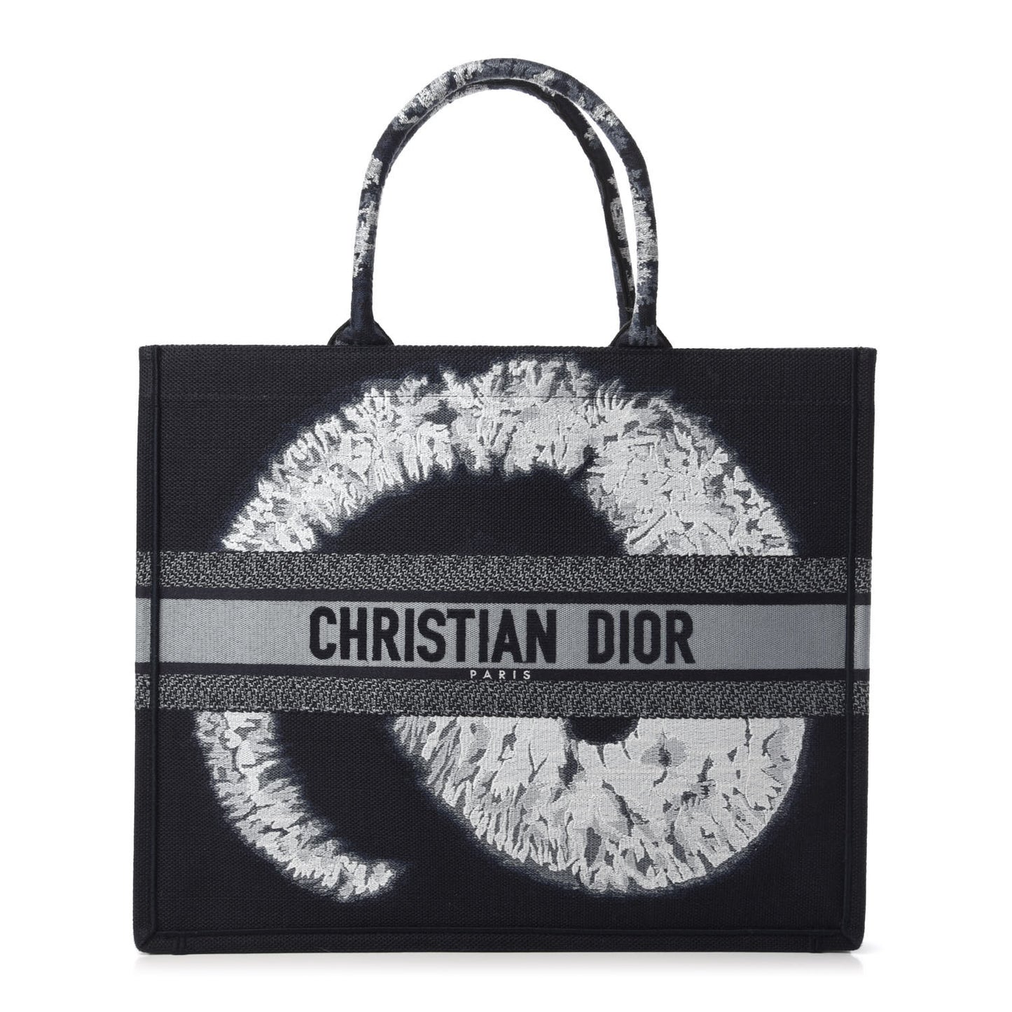 Canvas Embroidered Tie Dye Book Tote Blue Multicolor