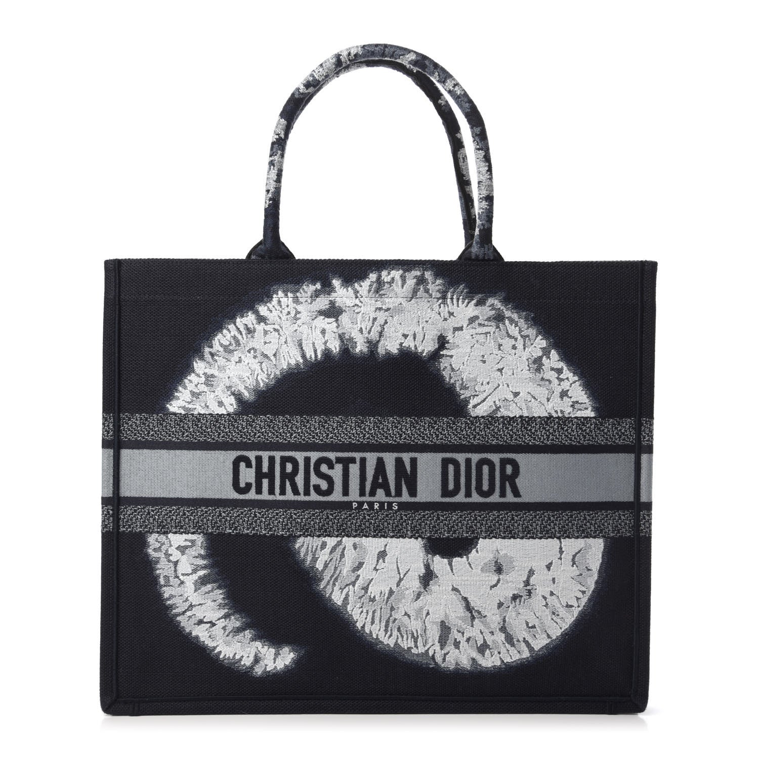 Christian Dior Canvas Embroidered Tie Dye Book Tote Blue Multicolor 1 of 10