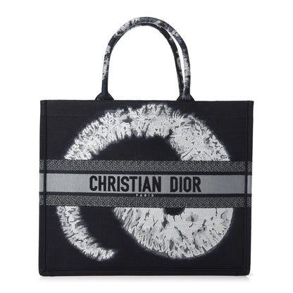 Christian Dior Canvas Embroidered Tie Dye Book Tote Blue Multicolor 1 of 10