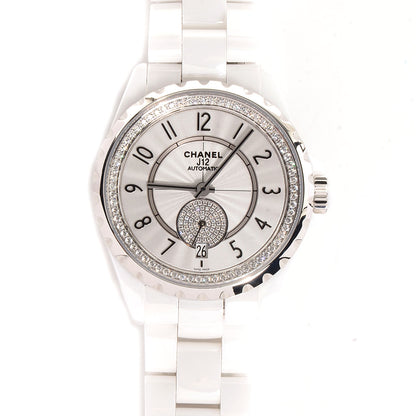 Chanel Stainless Steel Ceramic Diamond Bezel Dial 36mm J12 Automatic Watch White 1 of 8