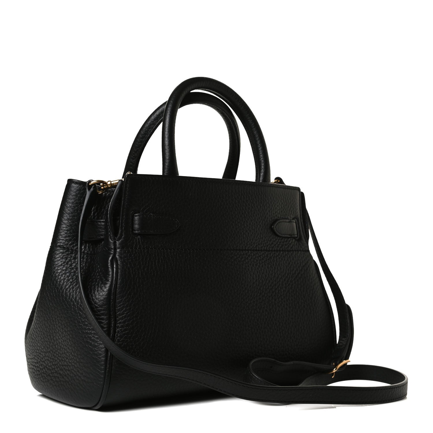 Mulberry Heavy Grain Small Belted Bayswater Tote Black 2 of 15