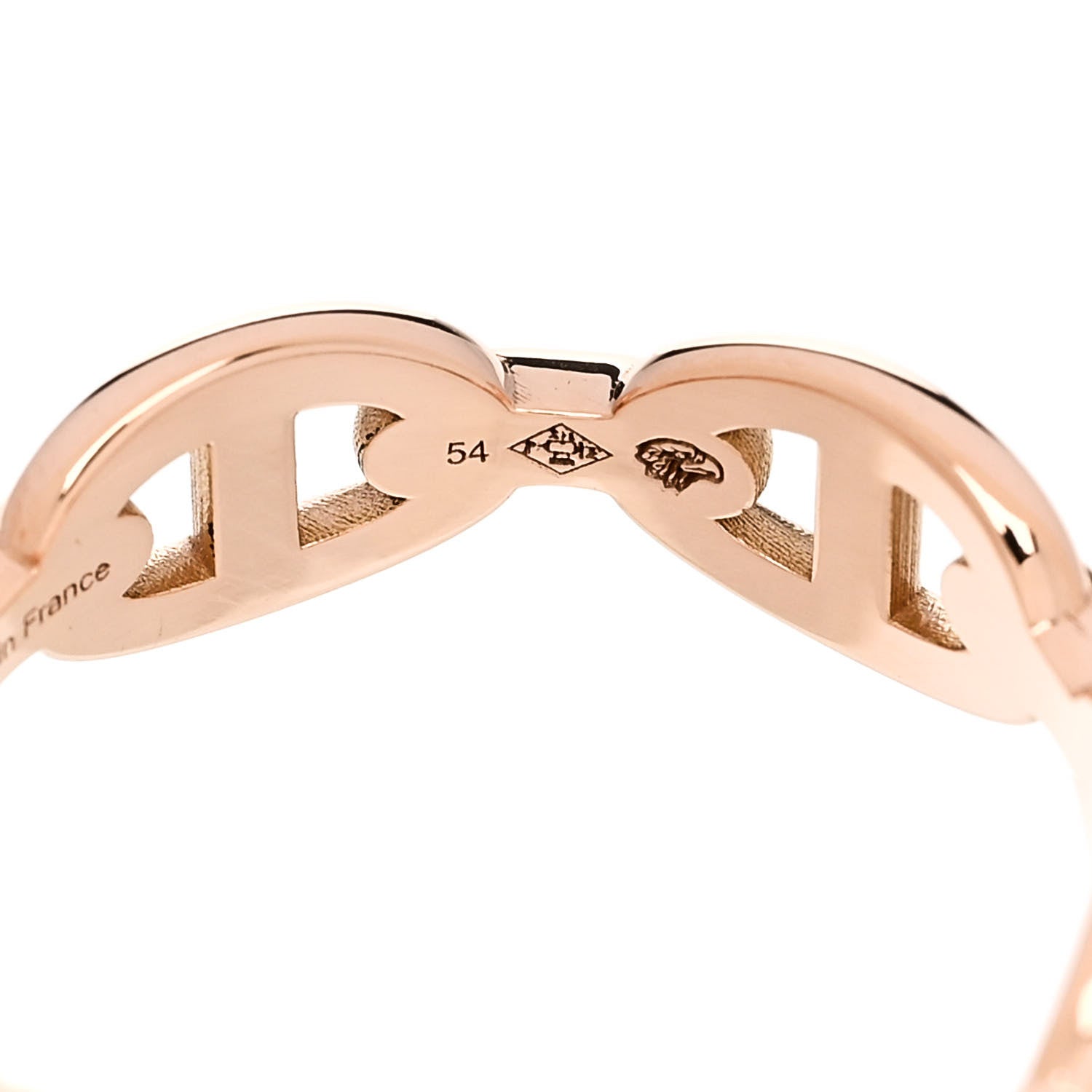 Hermes 18K Rose Gold PM Chaine d'Ancre Enchainee Ring 54 7 7 of 8