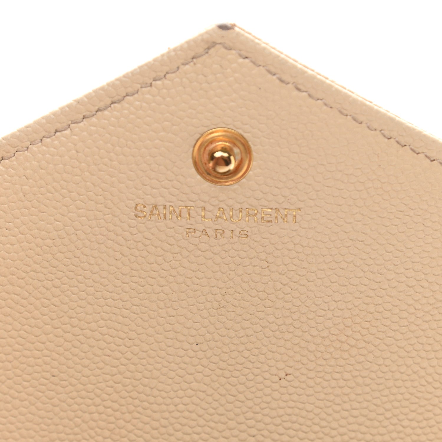 Saint Laurent Grain De Poudre Matelasse Chevron Monogram Chain Wallet Nude Powder 6 of 11