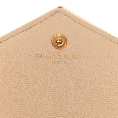Saint Laurent Grain De Poudre Matelasse Chevron Monogram Chain Wallet Nude Powder 6 of 11