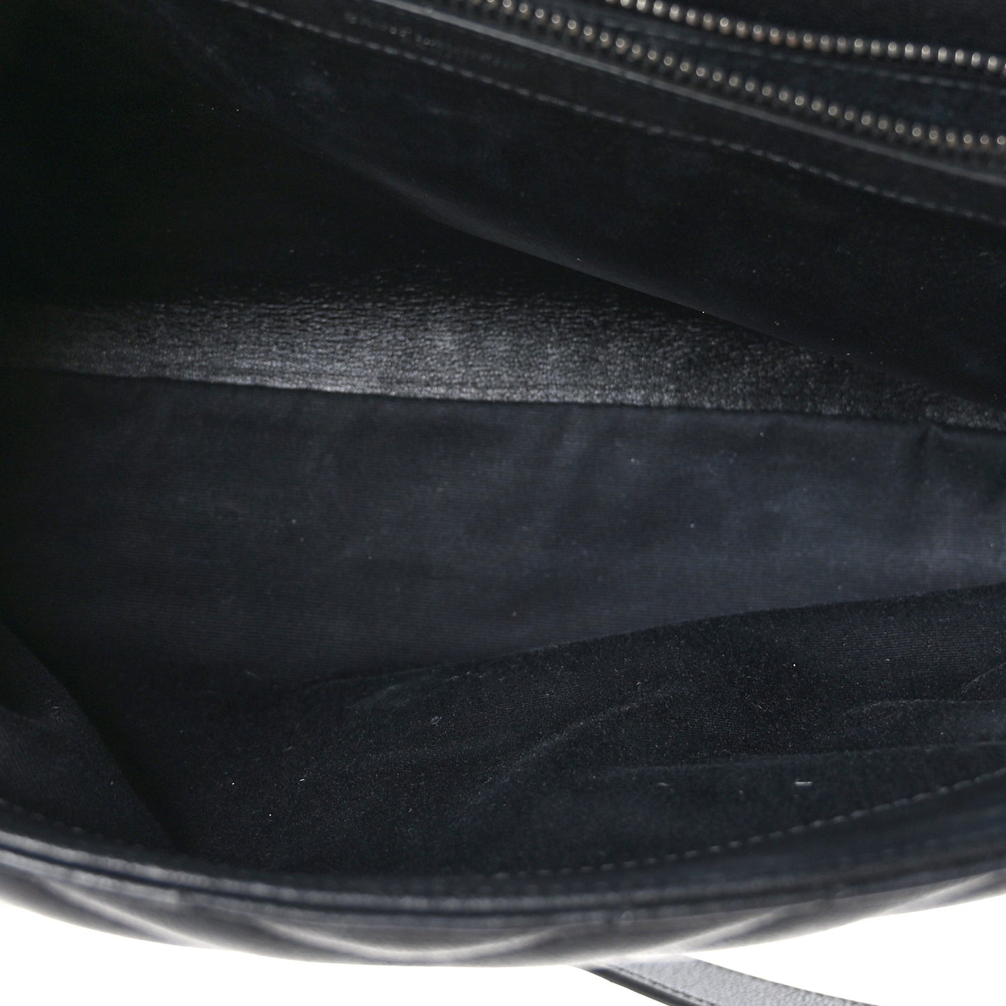 Sheepskin Matelasse Chevron Monogram Large College Satchel Black