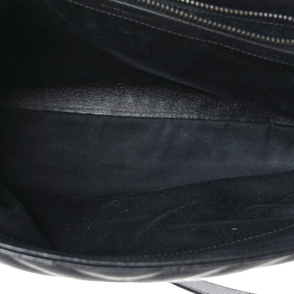 Saint Laurent Sheepskin Matelasse Chevron Monogram Large College Satchel Black 5 of 10