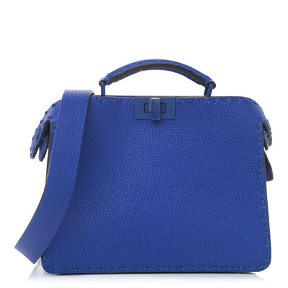 Fendi Cuoio Romano Vitello Cover Sellerissima Monochrome Mini Peekaboo I SEE U Satchel Blue Neon 1 of 10
