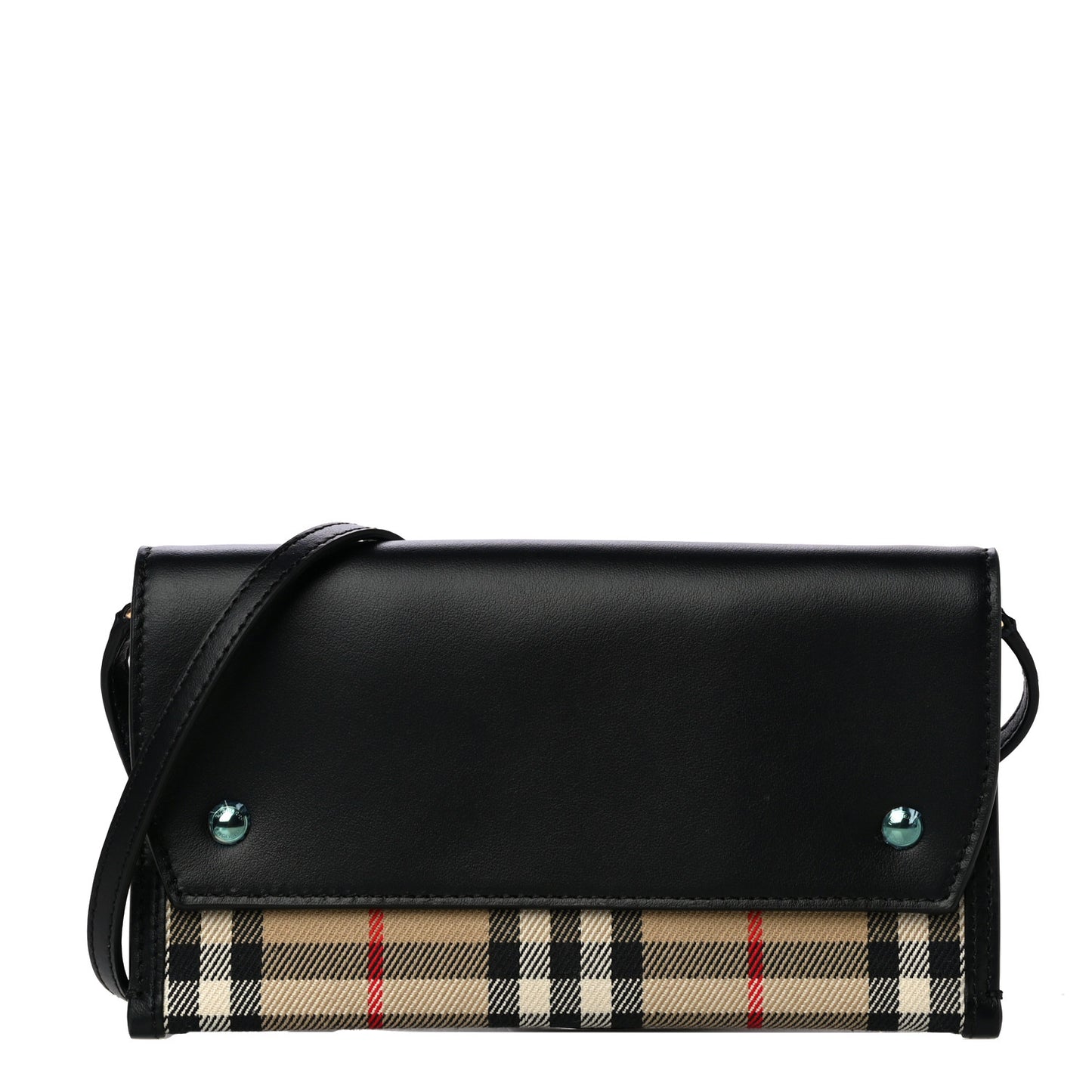 Calfskin Vintage Check Phone Pocket Crossbody Archive Beige Black