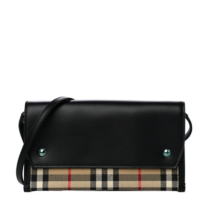Burberry Calfskin Vintage Check Phone Pocket Crossbody Archive Beige Black 1 of 10