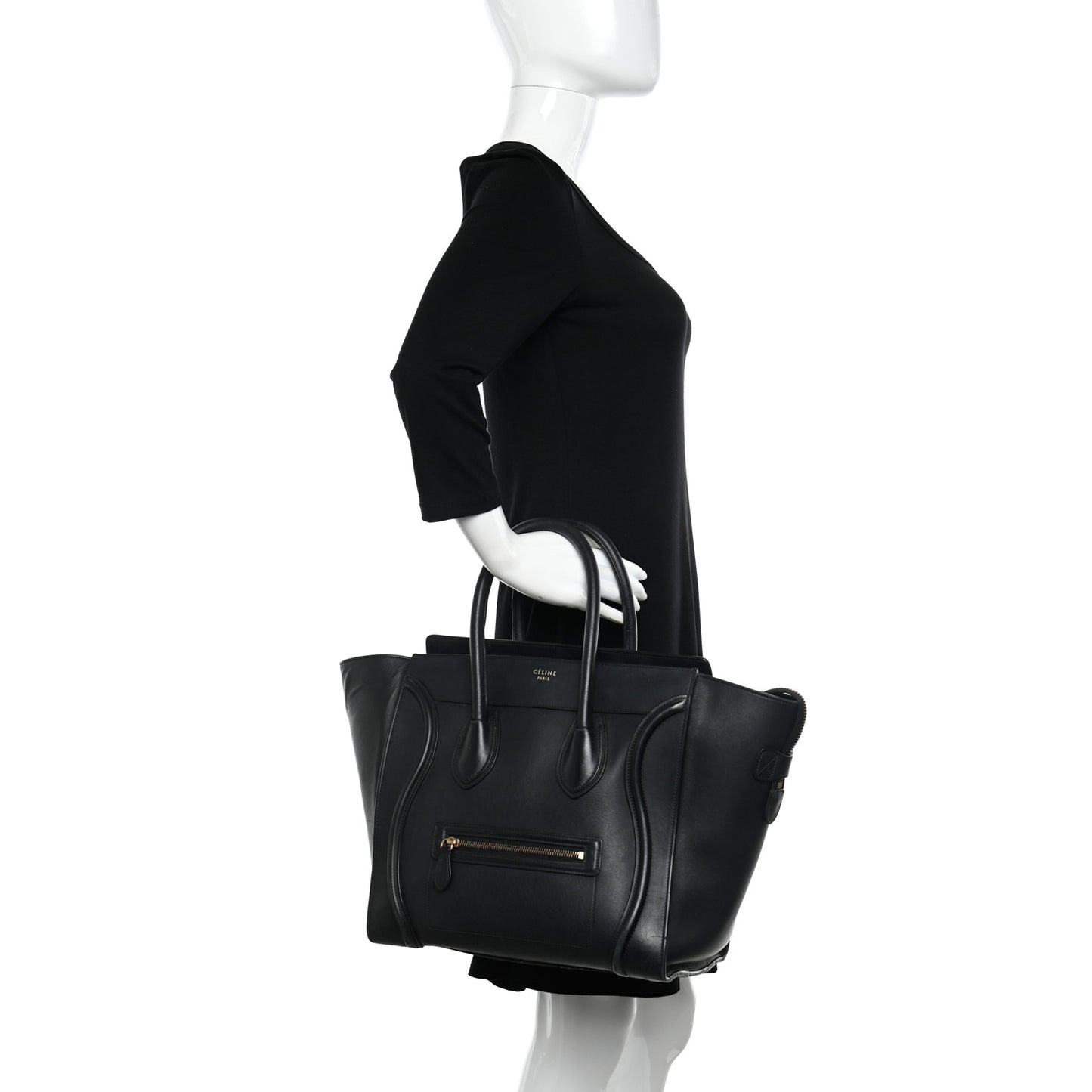Smooth Calfskin Medium Luggage Black