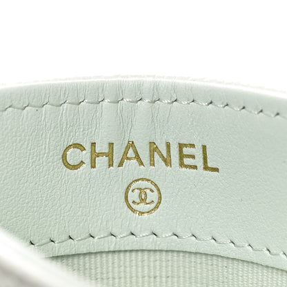 Chanel Caviar Quilted Card Holder Light Blue 6 of 9