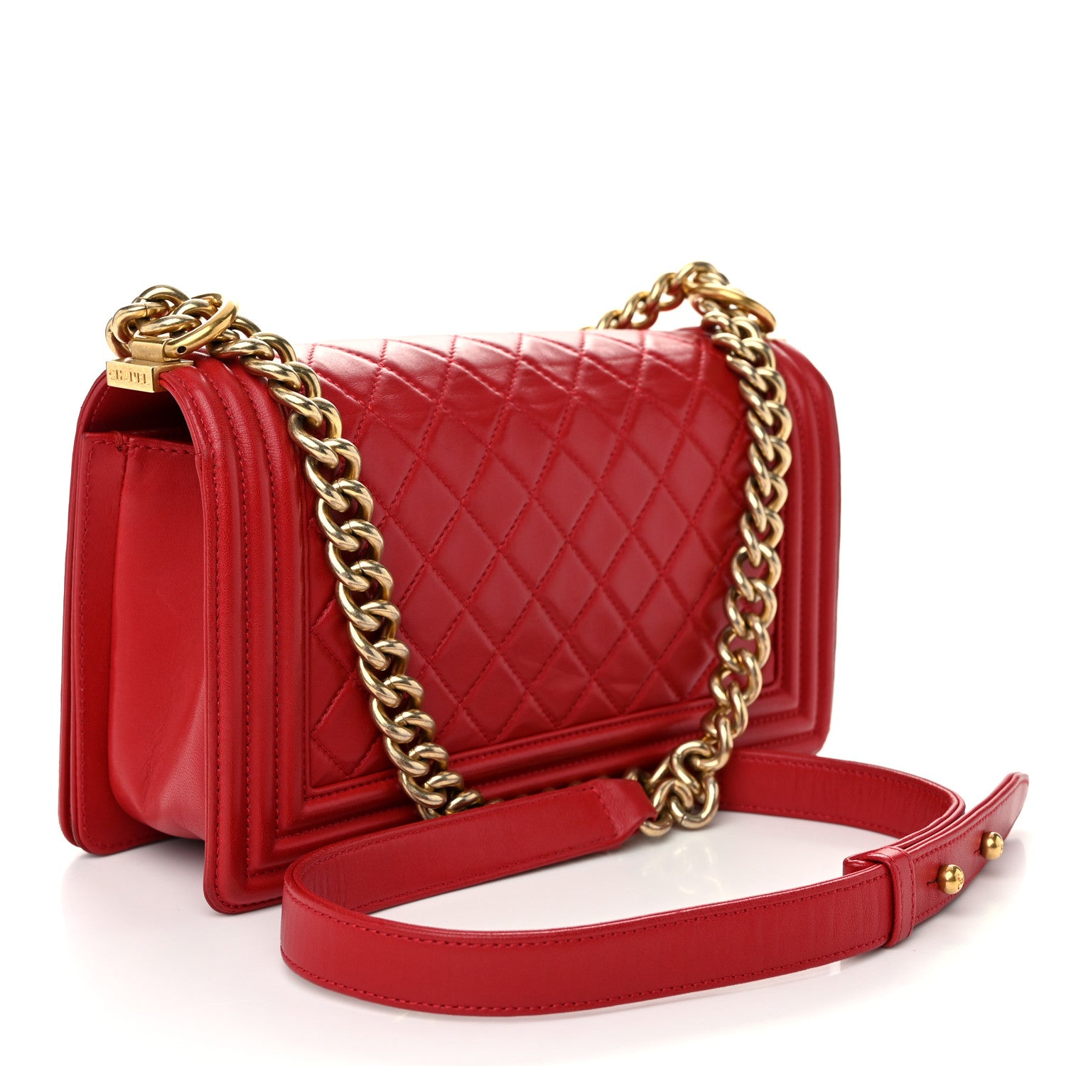 Chanel Lambskin Quilted Medium Boy Flap Red 3 of 10