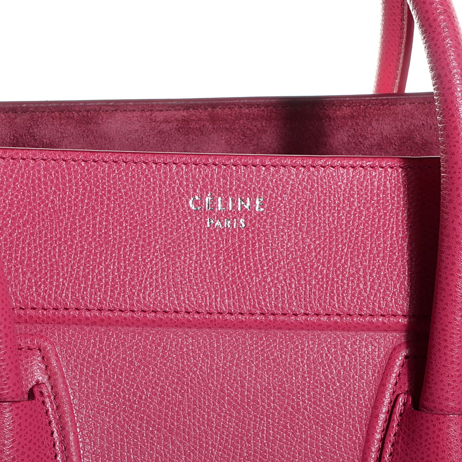 Celine CEINE Grained Calfskin Medium Phantom Luggage Fuchsia 9 of 9