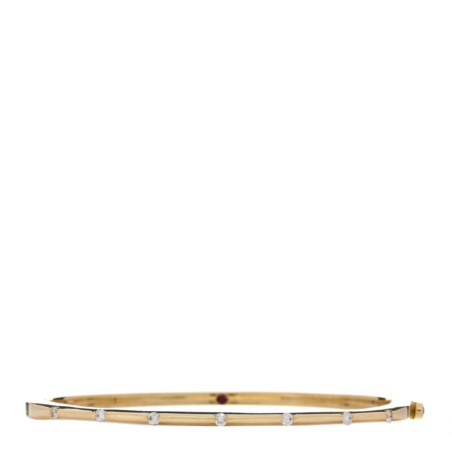 18K Yellow Gold Diamond Hinge Bangle Bracelet