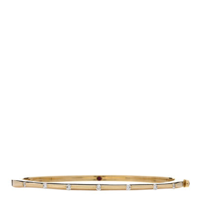 Roberto Coin 18K Yellow Gold Diamond Hinge Bangle Bracelet 1 of 3