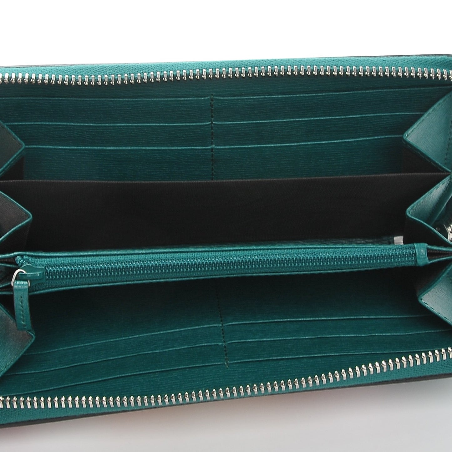 Calfskin Blooms Print Zip Around Wallet Bright Emerald Multicolor