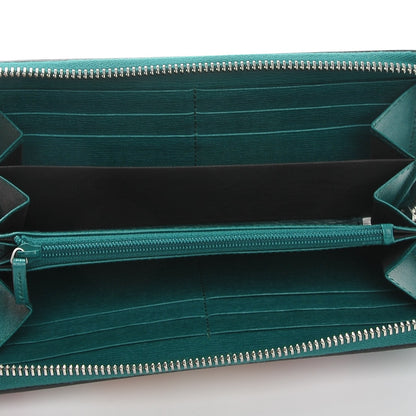 Gucci Calfskin Blooms Print Zip Around Wallet Bright Emerald Multicolor 5 of 6