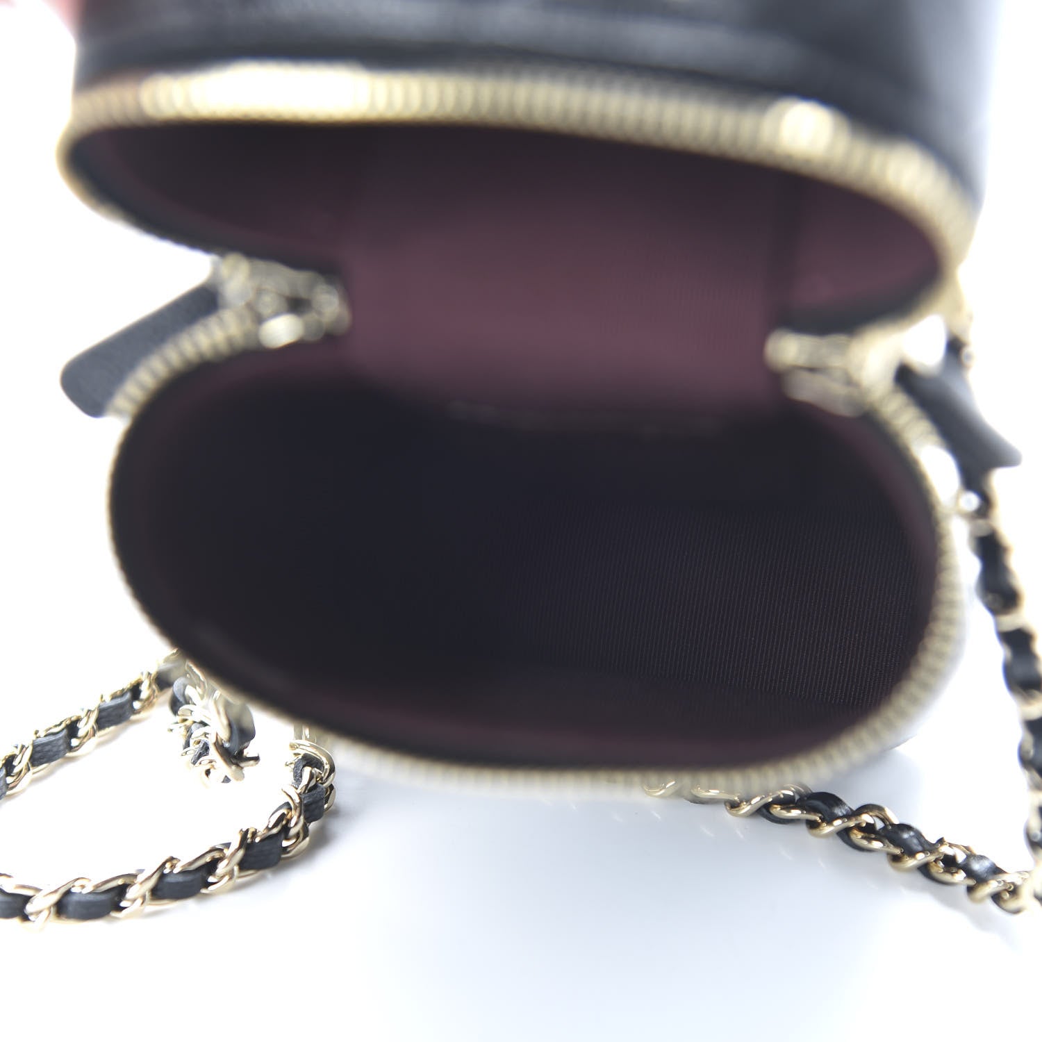 Chanel Caviar Quilted Phone Holder With Chain Black 5 of 10