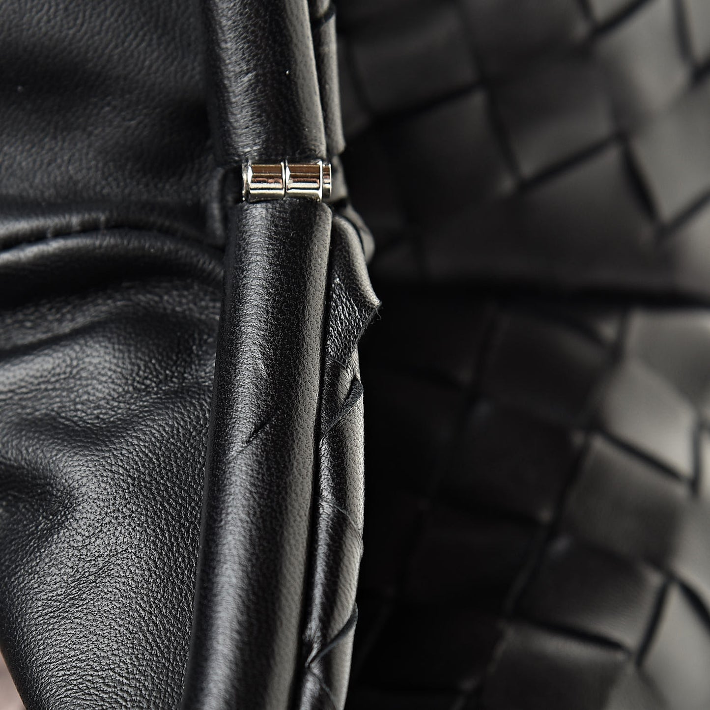 Nappa Maxi Intreccio The Pouch Oversized Clutch Black