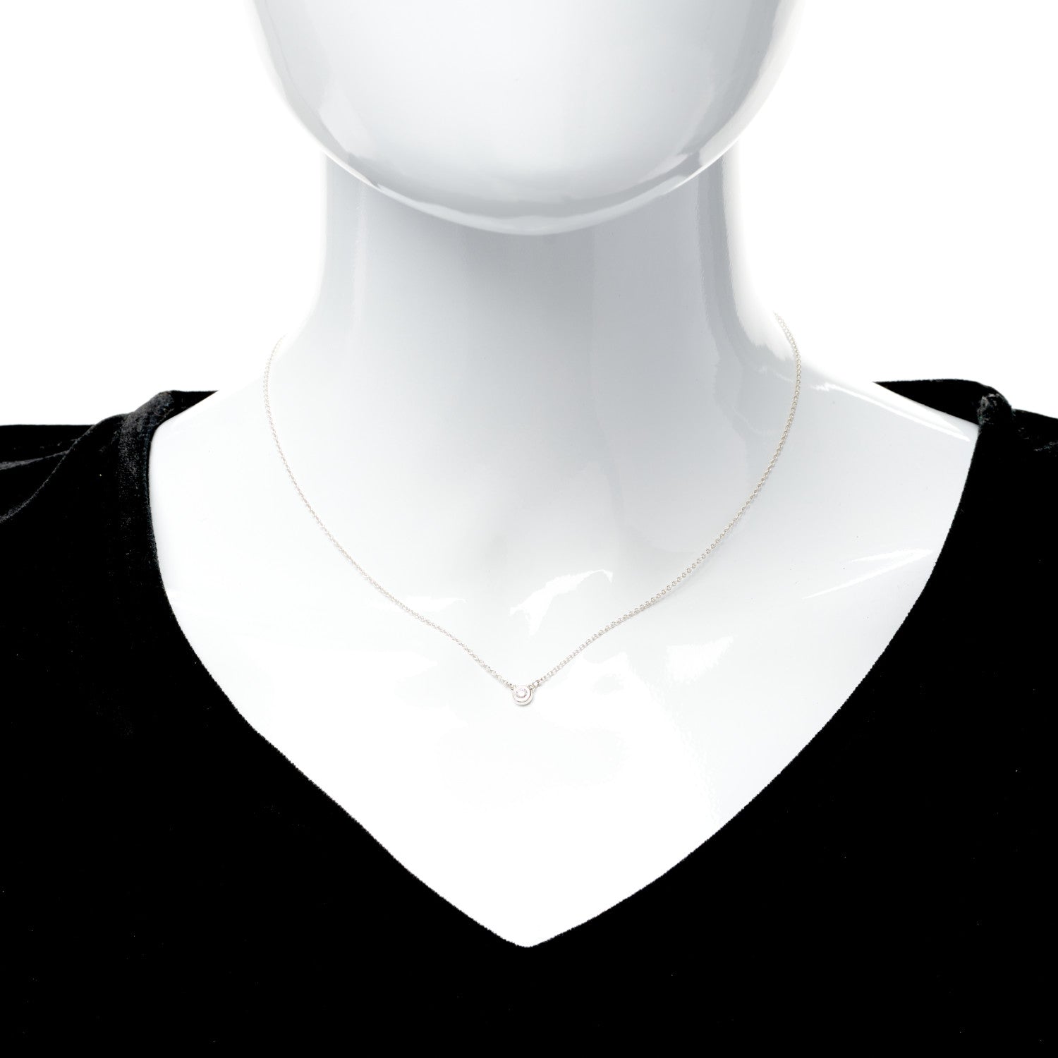 Tiffany Sterling Silver Diamond .07ct Elsa Peretti Diamonds by the Yard Pendant Necklace 2 of 5