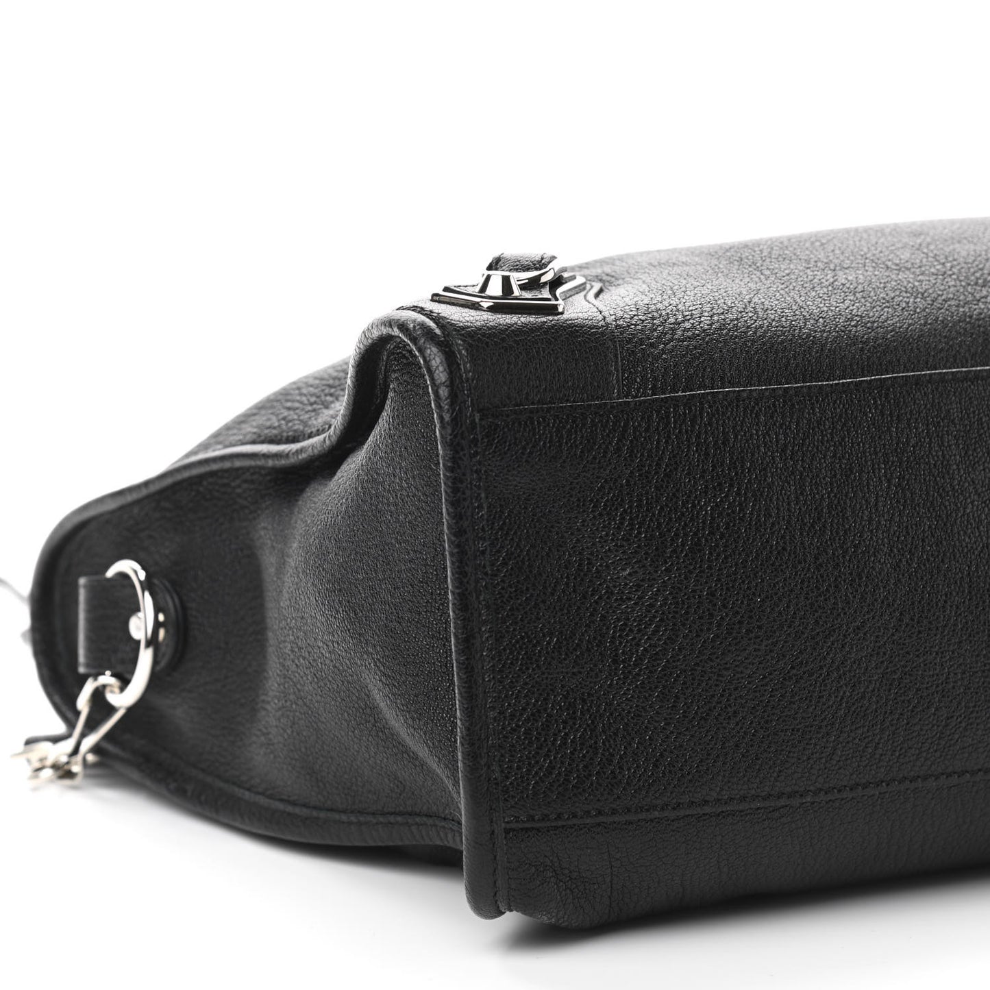 Chevre Silver Metallic Edge Hardware City Black