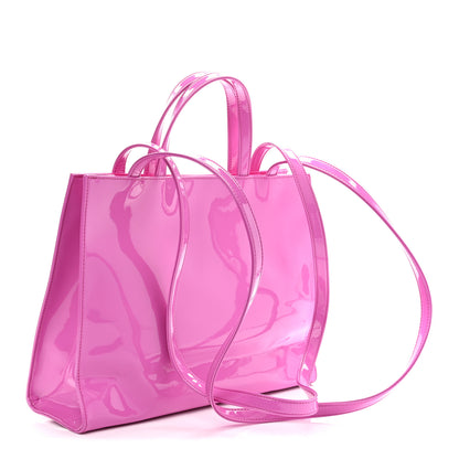 Telfar Patent Vegan Leather Medium Shopping Bag Pink 3 of 10