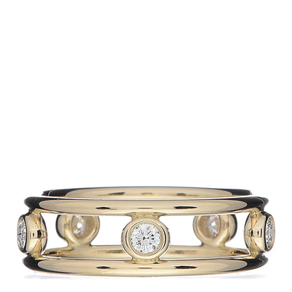 Tiffany 18K Yellow Gold Diamond Elsa Peretti Diamonds by the Yard Ring 55 7.25 1 of 4