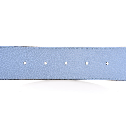 Gucci Dollar Calfskin 1973 Reversible Belt 85 34 Black Mineral Blue 6 of 6