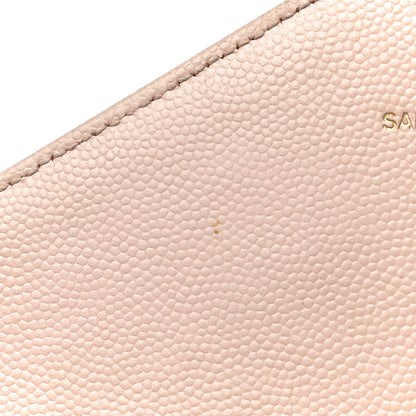 Saint Laurent Grain De Poudre Matelasse Chevron Monogram Envelope Chain Wallet Nude Powder 13 of 30
